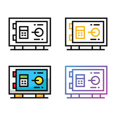 Safe box icon design in four variation color