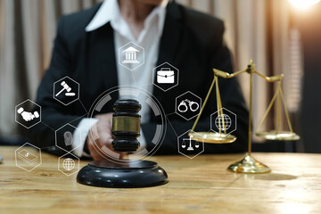 Lawyers having  Concepts of  Legal services at the law office