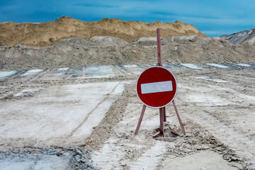 Waste of the chemical industry and the road sign 