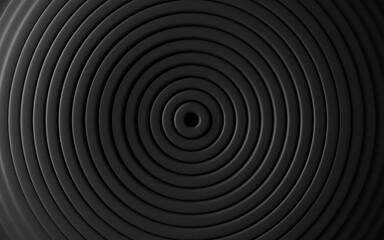 Obraz premium Black abstract geometric background with rings ripple. 3D rendering