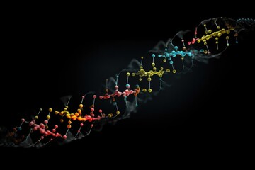 chemical reaction, showing the transformation of dna from one sequence to another, created with generative ai
