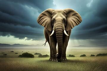 Fototapeta na wymiar elephant in different backgrounds generated by Ai