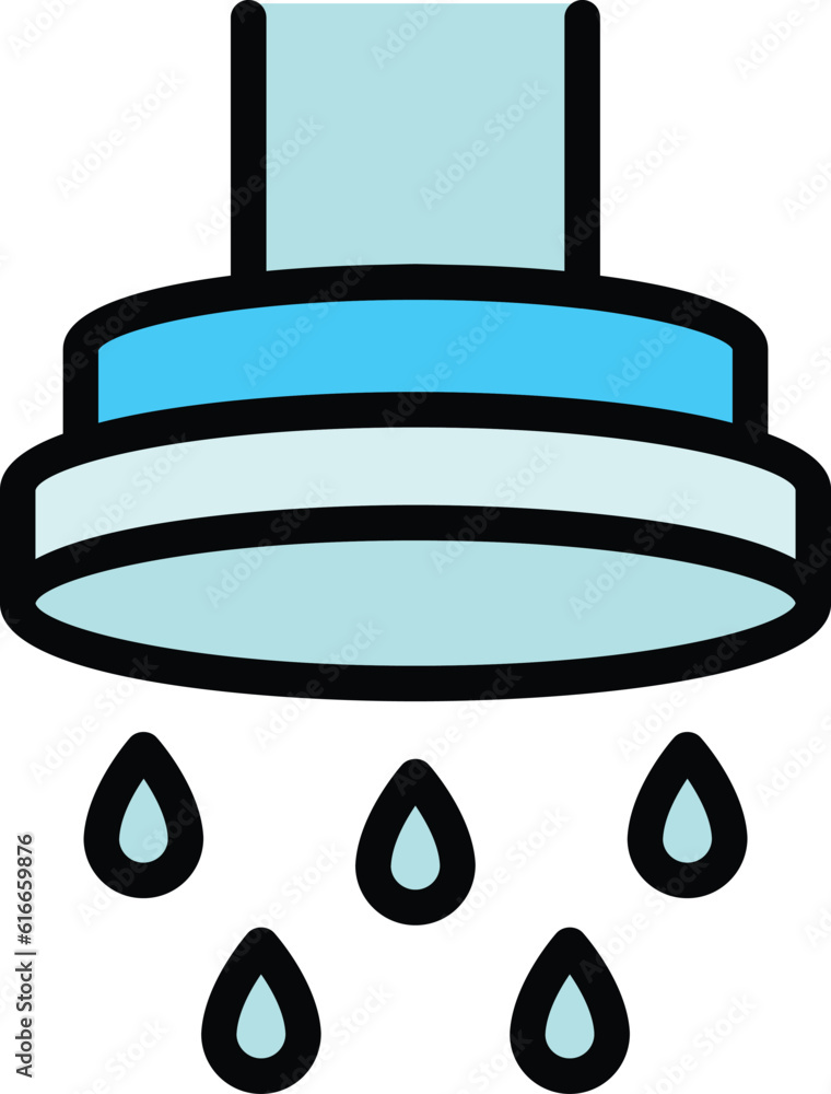 Poster shower head stream icon. outline shower head stream vector icon for web design isolated on white bac