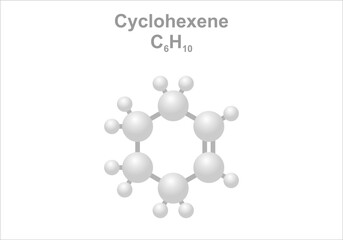 Simplified scheme of the cyclohexene molecule.