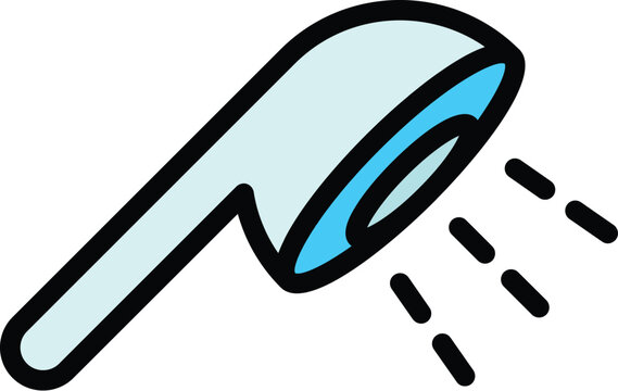 recommend clip art: Shower head droplet icon. Outline Shower head droplet vector icon for web design isolated on white background color flat