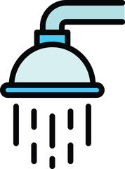 Classic shower head icon. Outline Classic shower head vector icon for web design isolated on white background color flat
