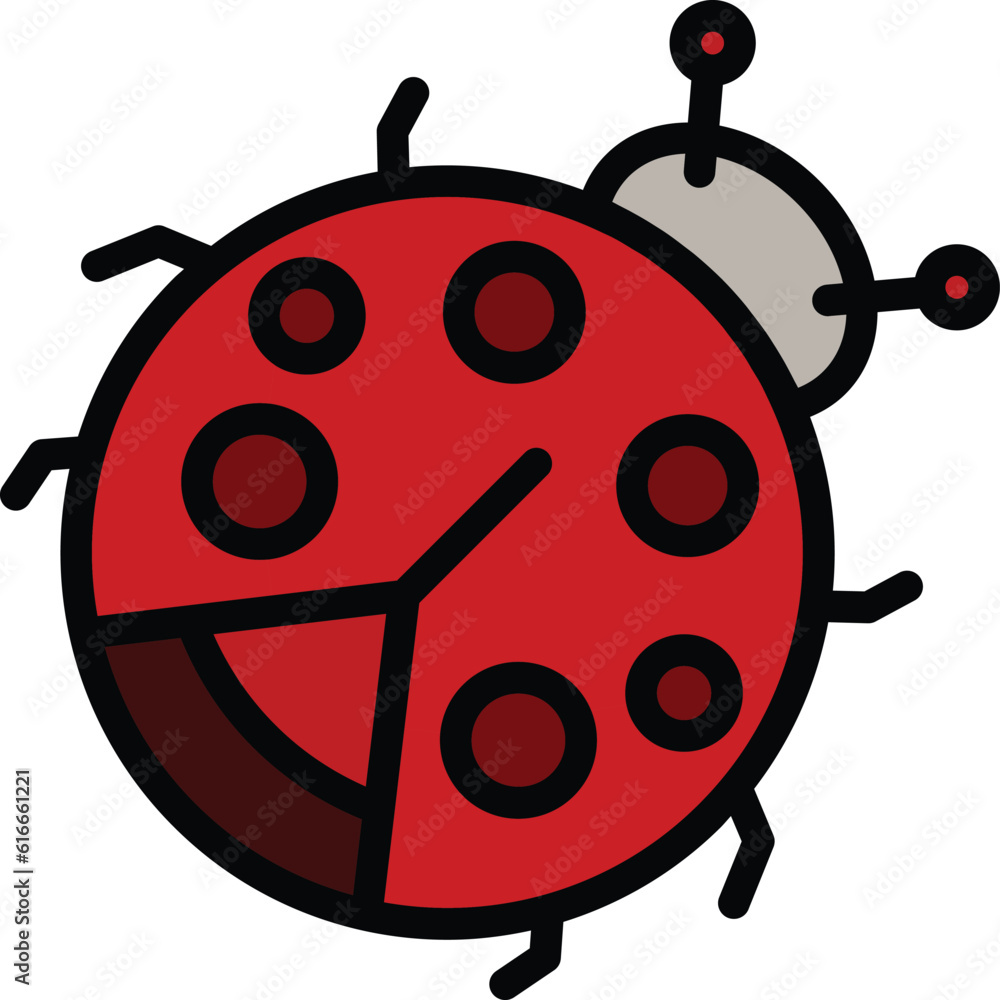 Poster ladybug icon. outline ladybug vector icon for web design isolated on white background color flat