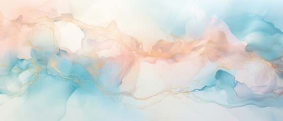 Fototapeta na wymiar An elegant abstract background with soft and ethereal layers of alcohol ink, creating a delicate and refined composition that exudes grace and sophistication. Generative AI. 