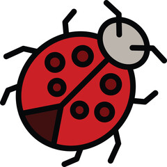 Ladybird spring icon. Outline Ladybird spring vector icon for web design isolated on white background color flat