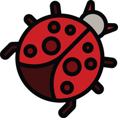 Ladybird spot icon. Outline Ladybird spot vector icon for web design isolated on white background color flat