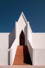 minimalist composition of lines and shapes in architecture, created with generative ai