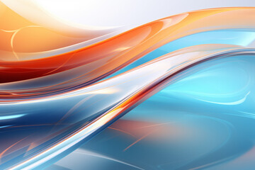 Fototapeta premium Abstract wavy colorful background. Smooth colored waves and lines. Generative AI