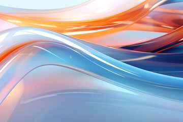 Abstract wavy colorful background. Smooth colored waves and lines. Generative AI