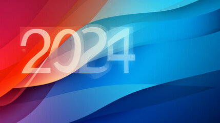 Colorful wallpaper background with 2024 written , 2024 new year concept