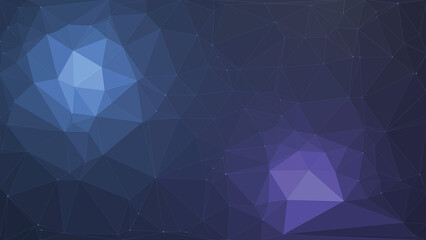 Blue Purple Dark Abstract triangle low poly pattern with same tone line mesh and connected dots, polygonal geometric color, Technology concept background, Vector for Web, Mobile Interfaces or Print