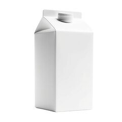 Front view of blank milk or Juice carton box isolated on transparent background. Generative AI.
