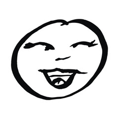 Smile icon vector. Face emoticon sign joy