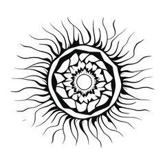 Sun symbols in ethnic style, solar symbol