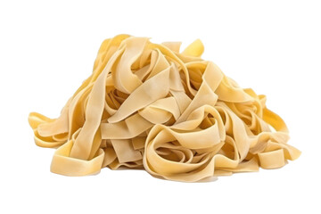 Tagliatelle pasta isolated on transparent background. Generative AI.