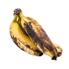 Rotten banana isolated on transparent background. Generative AI. - obrazy, fototapety, plakaty