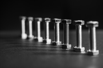 Background of many metal screws