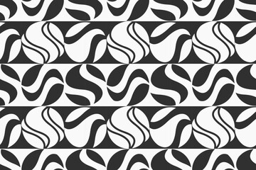Abstract seamless pattern. Geometric black and white wallpaper.