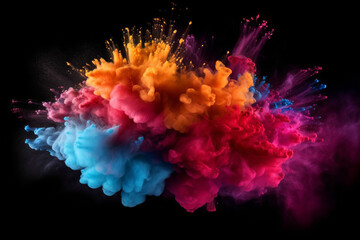 Obraz premium Color Powder Explosion - Abstract Powder Splatted Background
