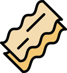 Cooking lasagna icon outline vector. Lasagne pasta. Italian dish color flat