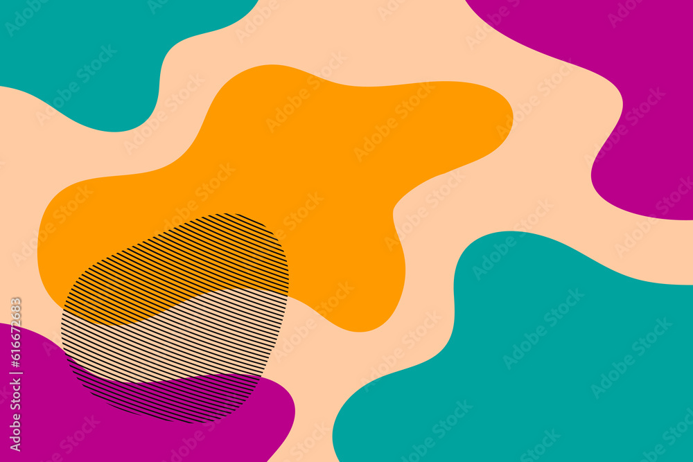 Poster abstract color fluid shape. vector minimal design.