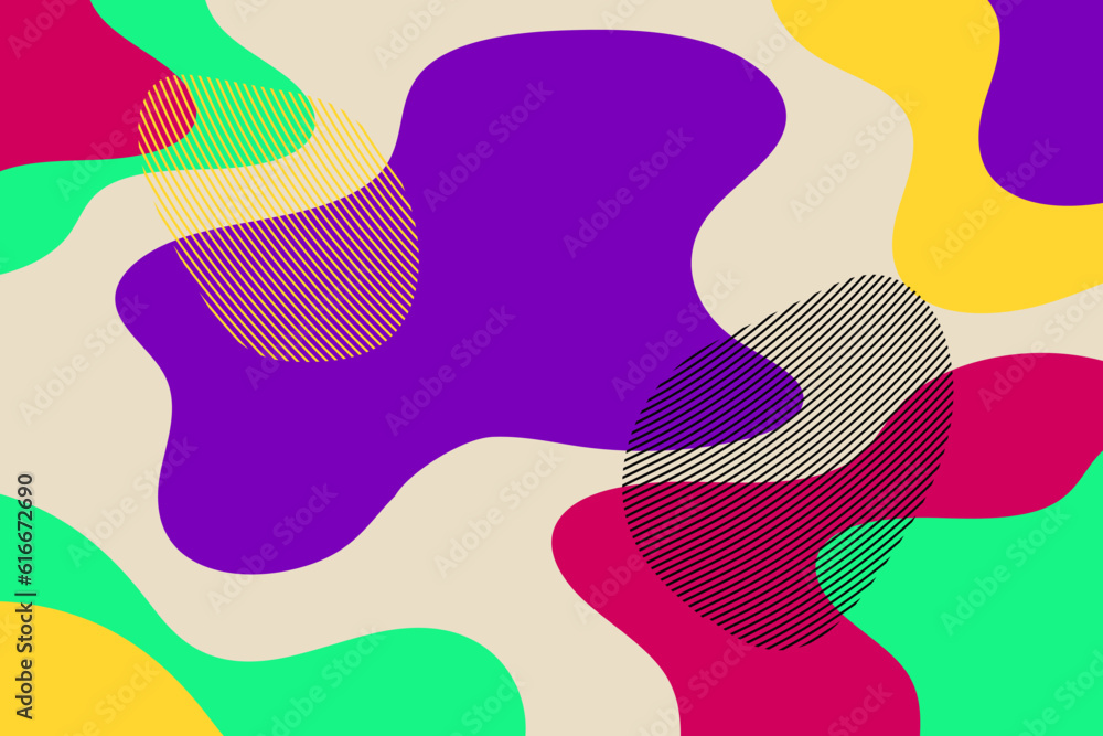 Poster abstract color fluid shape. vector minimal design.