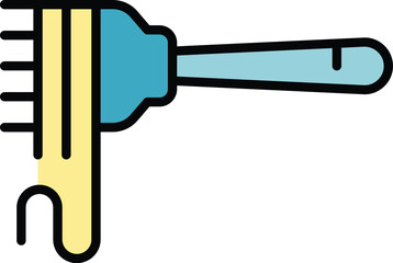 Italian pasta icon outline vector. Food spaghetti. Noodle macaroni color flat