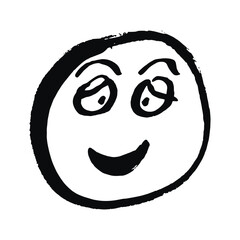 Smile icon vector. Face emoticon sign joy