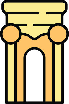 recommend clip art: Venice arch icon outline vector. Italy architecture. Travel landmark color flat