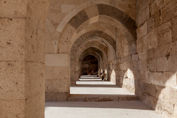 Bogengang, Sultanhani Karawanserei an der ehemaligen Seidenstraße, heute Museum, Sultanhani,...