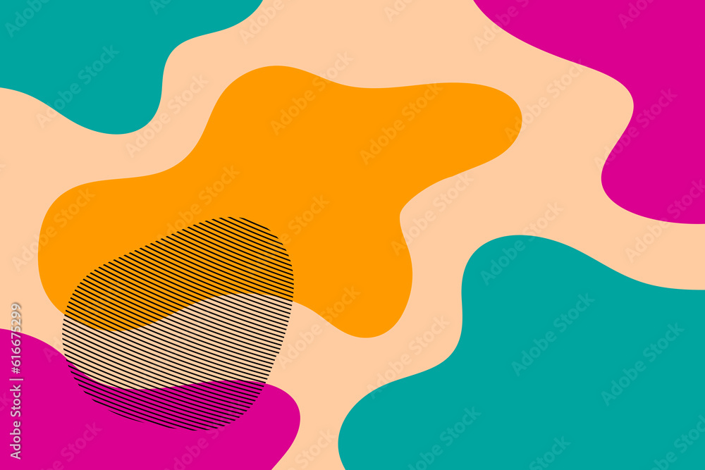 Poster abstract color fluid shape. minimal design.