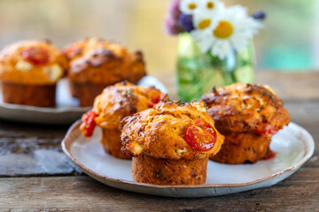 Tomato and feta muffins