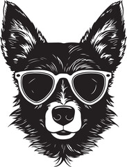 Dog in a sun glasses Vector Illustration, SVG