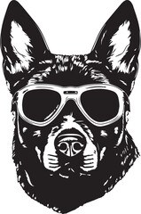 Dog in a sun glasses Vector Illustration, SVG