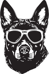 Dog in a sun glasses Vector Illustration, SVG