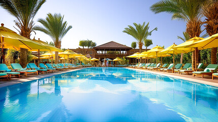 高級リゾートのプール Generative AI