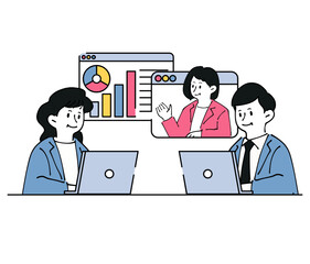 人物 ビジネスおしゃれイラスト素材