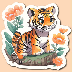 Fototapeta na wymiar tiger on a branch