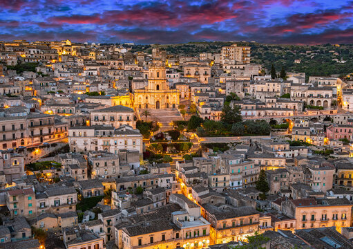 Architecture of Modica in Val di Noto, southern Sicily, Italy