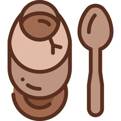 boiled egg two tone icon