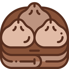 steamed bun two tone icon