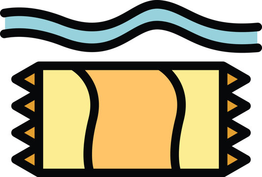 recommend clip art: Beach towel icon outline vector. Sand top view. Summer sea towel color flat