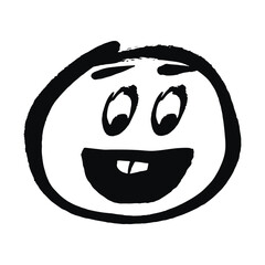 Smile icon vector. Face emoticon sign joy