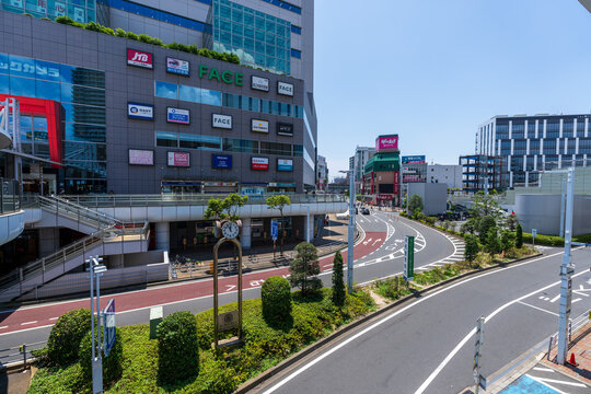 Funabashi, Chiba, Japan - June 2023: Funabashi station and its vicinity.