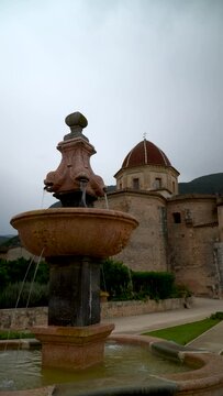 Historic fountain in the Monastery of Santa Mar&iacute;a de la Valldigna, Valencia (Spain).