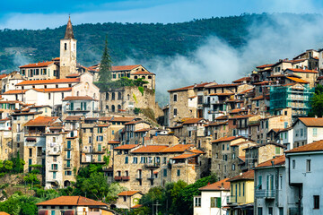 Fototapeta na wymiar View of Apricale in the Province of Imperia, Liguria, Italy